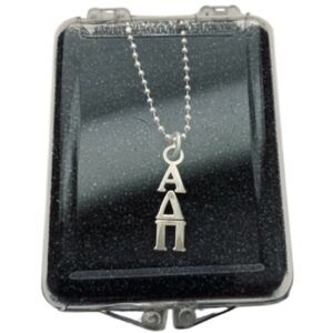 STERLING SORORITY Alpha Delta Pi Vertical Silver Necklace ADPI NIB VINTAGE 2011